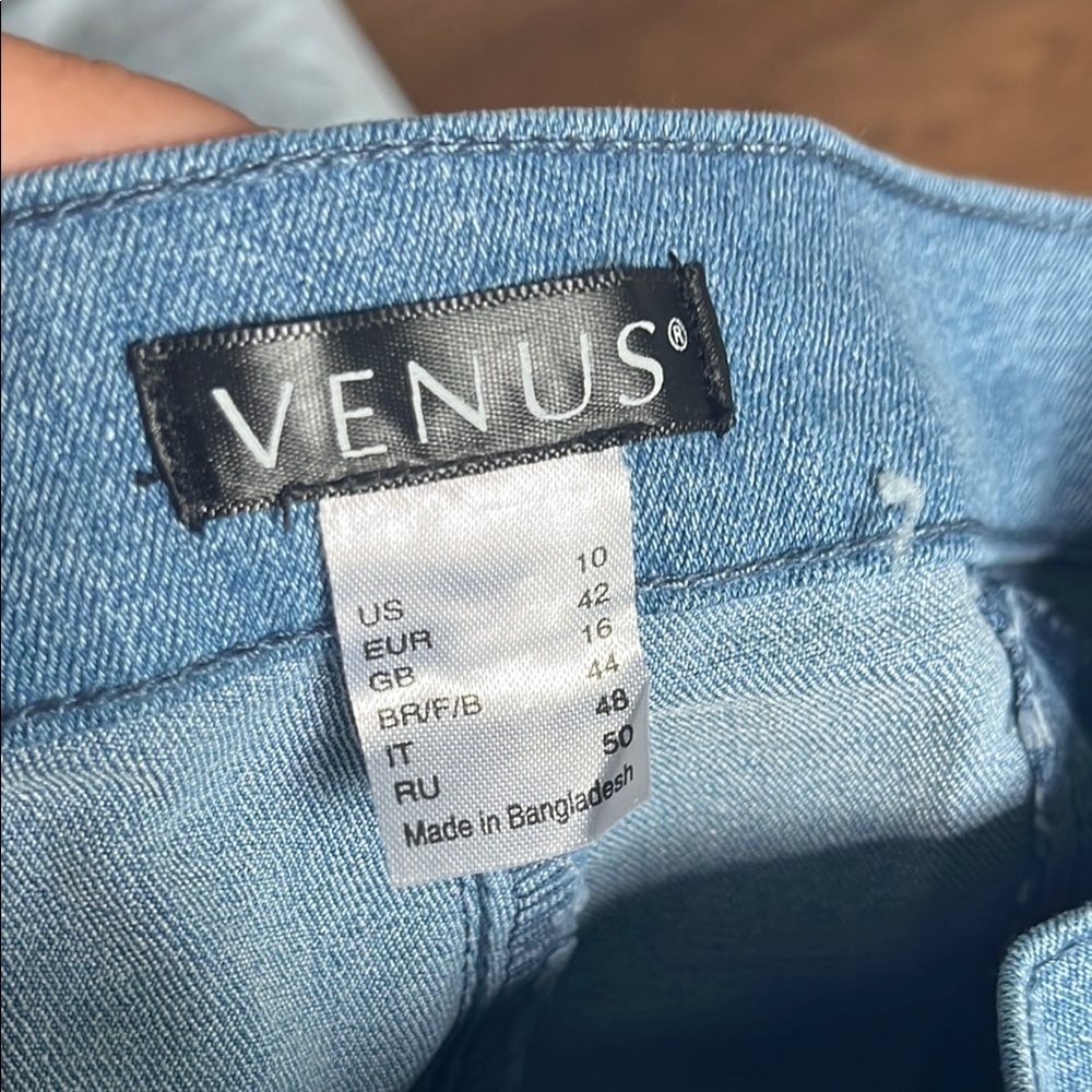 Venus Denim Patchwork Flare Jeans - image 5